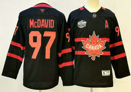 Youth Fanatics Canada #97 Connor McDavid Black 2025 4 Nations Face-Off Premium With A Patch Stitched Jersey