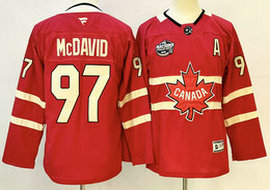 Youth Fever Canada #97 Connor McDavid Red 2025 4 Nations Face-Off Premium With A Patch Stitched Jersey