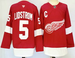 Youth Fanatics Detroit Red Wings #5 Nicklas Lidstrom Red Authentic Stitched NHL jersey