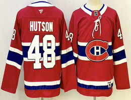 Youth Fanatics Montreal Canadiens #48 Lane Hutson Red Authentic Stitched NHL Jersey