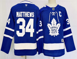Youth Fanatics Toronto Maple Leafs #34 Auston Matthews Blue With C Patch Authentic Stitched NHL Jersey
