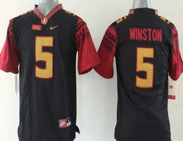 Youth Florida State Seminoles #5 Jameis Winston Black College Stitched NCAA Jersey