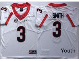 Youth GEORGIA bulldogs #3 Roquan Smith White Vapor Untouchable College Football Jersey