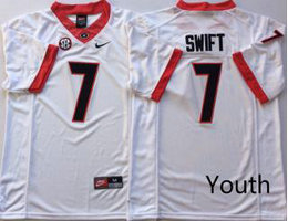 Youth GEORGIA bulldogs #7 D'Andre Swift White Vapor Untouchable College Football Jersey