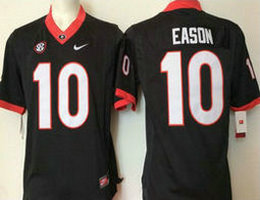 Youth Georgia Bulldogs #10 Jacob Eason Black Authentic Stitched NCAA Jerseys