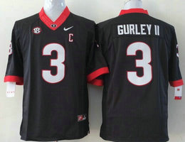 Youth Georgia Bulldogs #3 Todd Gurley II Black Authentic Stitched NCAA Jersey