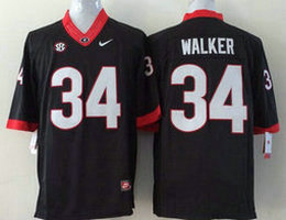 Youth Georgia Bulldogs #34 Herschel Walker Black Authentic Stitched NCAA Jersey