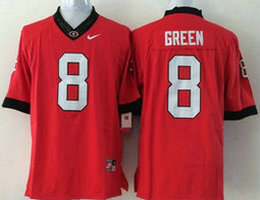 Youth Georgia Bulldogs #8 A.J.Green Red Authentic Stitched NCAA Jersey
