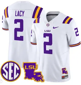 Youth LSU Tigers #2 Kyren Lacy White NCAA jersey