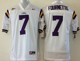 Youth LSU Tigers #7 Leonard Fournette White Authentic Stitched College Football Jersey