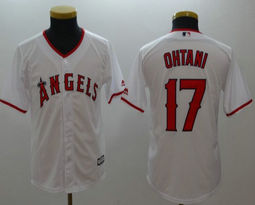 Youth Los Angeles Angels of Anaheim #17 Shohei Ohtani Cool Base White Authentic Stitched MLB jersey