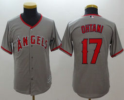 Youth Los Angeles Angels of Anaheim #17 Shohei Ohtani Game Grey Authentic Stitched MLB jersey