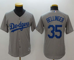 Youth Los Angeles Dodgers #35 Cody Bellinger Grey Authentic Stitched MLB Jersey