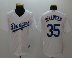 Youth Los Angeles Dodgers #35 Cody Bellinger White Authentic Stitched MLB Jersey