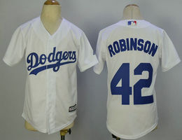 Youth Los Angeles Dodgers #42 Jackie Robinson White Authentic Stitched MLB Jersey