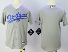 Youth Los Angeles Dodgers Blank Grey New Majestic Authentic Stitched MLB Jersey