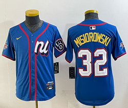 Youth National League #32 Jacob Misiorowski Blue 2025 All-Star Baseball Jersey