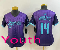 Youth Nike Arizona Diamondbacks #14 Gabriel Moreno Purple 2025 City MLB Jersey