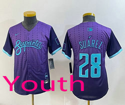 Youth Nike Arizona Diamondbacks #28 Eugenio Suarez Purple 2025 City MLB Jersey