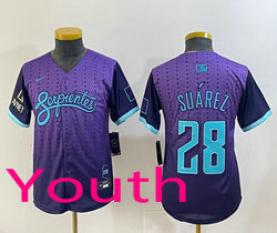 Youth Nike Arizona Diamondbacks #28 Eugenio Suarez Purple Joint MLB Jersey