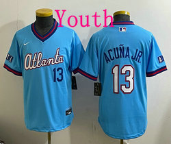 Youth Nike Atlanta Braves #13 Ronald Acu?a Jr. Powder Blue 2026 City Stadium Jersey