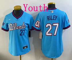 Youth Nike Atlanta Braves #27 Austin Riley Powder Blue 2026 City Stadium Jersey