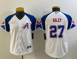 Youth Nike Atlanta Braves #27 Austin Riley white 2023 City Authentic Stitched MLB Jerseys