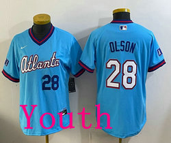 Youth Nike Atlanta Braves #28 Matt Olson Powder Blue 2026 City Stadium Jersey