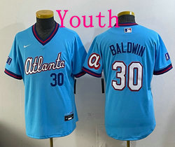Youth Nike Atlanta Braves #30 Drake Baldwin Powder Blue 2026 City Stadium Jersey