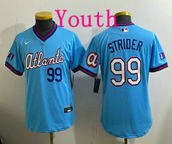 Youth Nike Atlanta Braves #99 Spencer Strider Powder Blue 2026 City Stadium Jersey