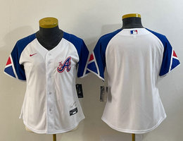 Youth Nike Atlanta Braves Blank White 2023 City Authentic Stitched MLB Jersey