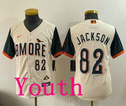 Youth Nike Baltimore Orioles #82 Jeremiah Jackson Natural 2026 City MLB Jersey