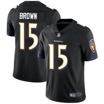 Youth Nike Baltimore Ravens #15 Marquise Brown Black Vapor Untouchable Authentic Stitched NFL Jersey