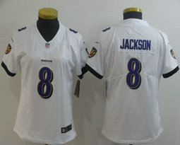 Youth Nike Baltimore Ravens #8 Lamar Jackson White Vapor Untouchable Limited Authentic Stitched NFL Jersey