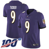 Youth Nike Baltimore Ravens #9 Justin Tucker 100th Season Purple Vapor Untouchable Limited Authentic Stitched NFL Jersey