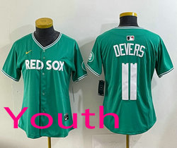 Youth Nike Boston Red Sox #11 Rafael Devers Green City Jersey