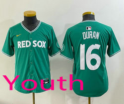 Youth Nike Boston Red Sox #16 Jarren Duran (no name) Green Joint Jersey