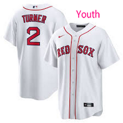 Youth Nike Boston Red Sox #2 Justin Turner White Game Authentic stitched MLB jersey