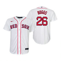 Youth Nike Boston Red Sox #26 Wade Boggs White Authentic stitched MLB jersey