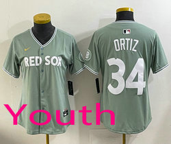 Youth Nike Boston Red Sox #34 David Ortiz Green 2025 City MLB Jersey