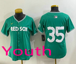 Youth Nike Boston Red Sox #35 Garrett Crochet (no name) 35 front Green City Jersey