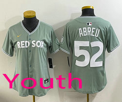 Youth Nike Boston Red Sox #52 Wilyer Abreu Green 2025 City MLB Jersey