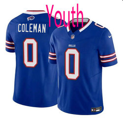 Youth Nike Buffalo Bills #0 Keon Coleman Blue 2024 Draft F.U.S.E Football Jersey