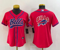 Youth Nike Buffalo Bills Blank Red Joint Big Logo Authentic Stitched baseball jersey