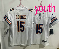 Youth Nike Chicago Bears #15 Rome Odunze White Vapor Untouchable Authentic Stitched NFL Jersey