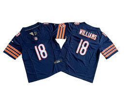 Youth Nike Chicago Bears #18 Caleb Williams Blue F.U.S.E. Stitched Football Jersey