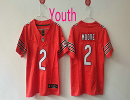 Youth Nike Chicago Bears #2 D.J. Moore Orange F.U.S.E Authentic Stitched NFL Jersey