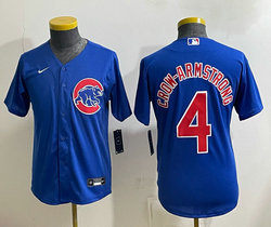 Youth Nike Chicago Cubs #4 Pete Crow-Armstrong Blue Stitched Baseball Jersey