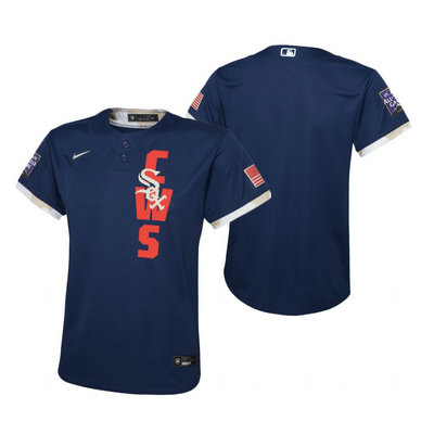 Youth Nike Chicago White Sox Blank 2021 All star Blue Game Authentic Stitched MLB Jersey