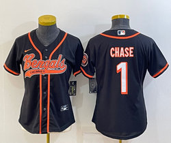 Youth Nike Cincinnati Bengals #1 Ja'Marr Chase Black Joint Authentic Stitched baseball jersey